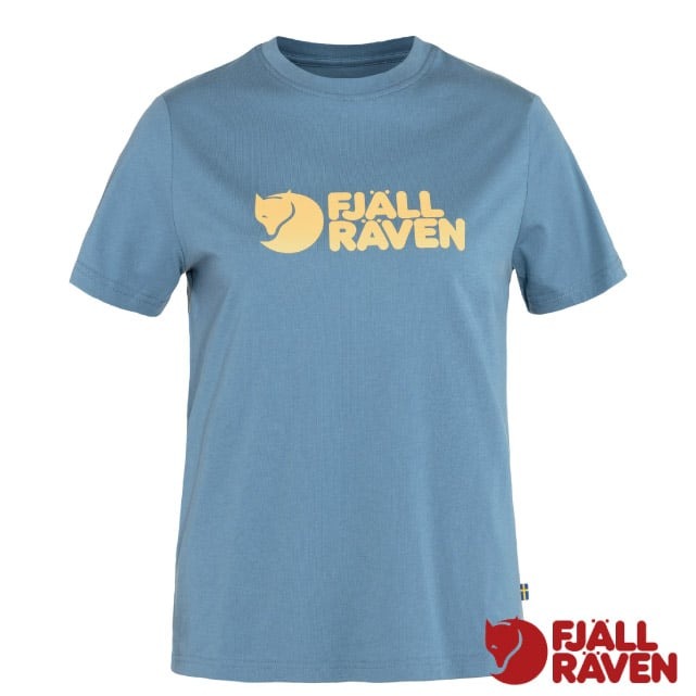 【Fjallraven 小狐狸】女 吸濕彈性有機棉混紡短袖圓領衫.運動上衣/87146-543 黎明藍✿30E010